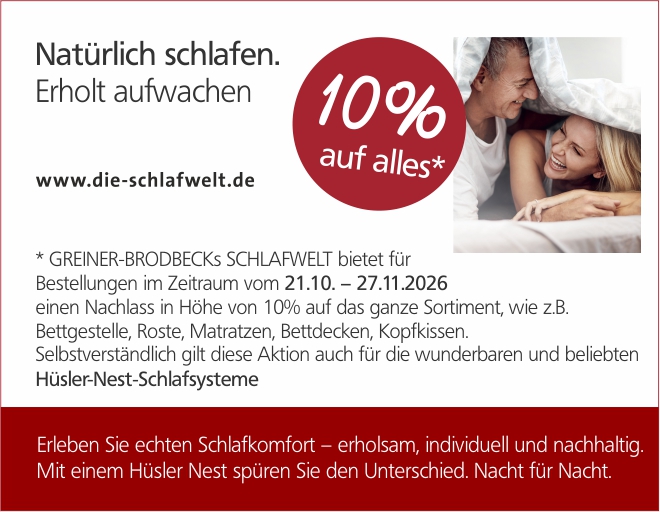 Profitieren Sie von den
Komfortwochen!
